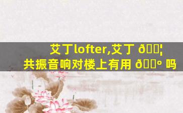 艾丁lofter,艾丁 🐦 共振音响对楼上有用 🐺 吗
